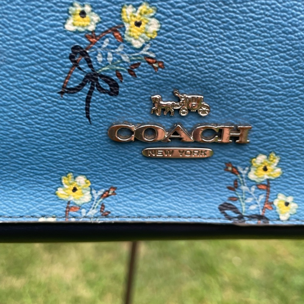Coach Blue Floral Shoulder Bag